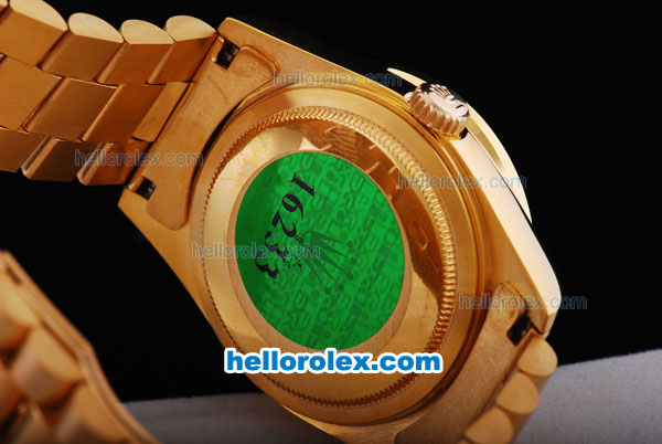 Rolex Day-Date Oyster Perpetual Full Gold with Diamond Bezel,Roman Marking - Click Image to Close